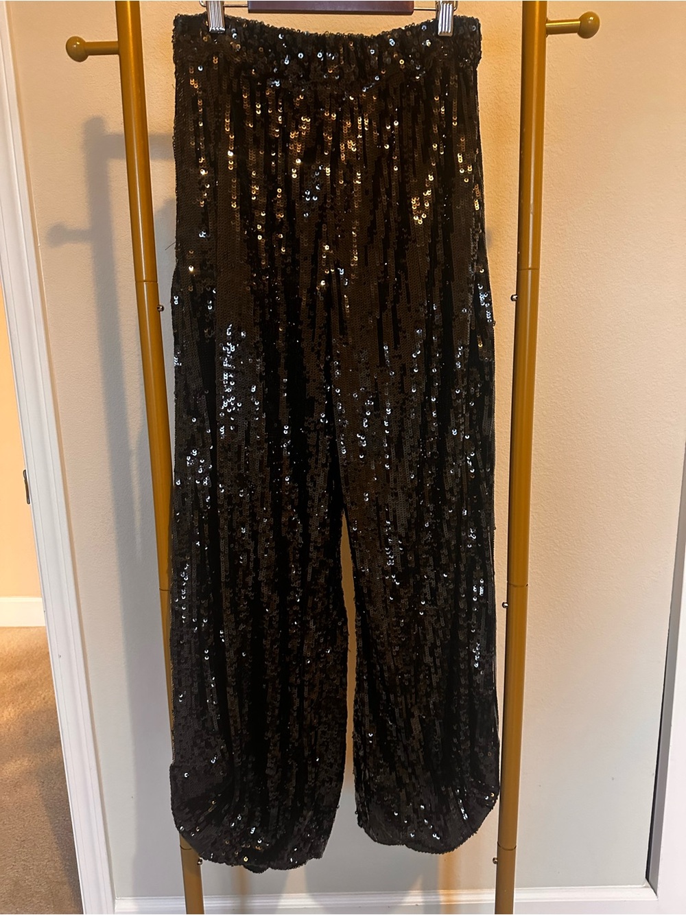 Zara Black Sequin Harem Pants